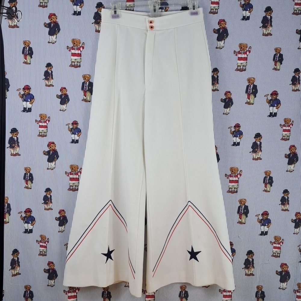 Vintage 70s Orvieto Women's polyester high-waisted bellbottom pants slacks